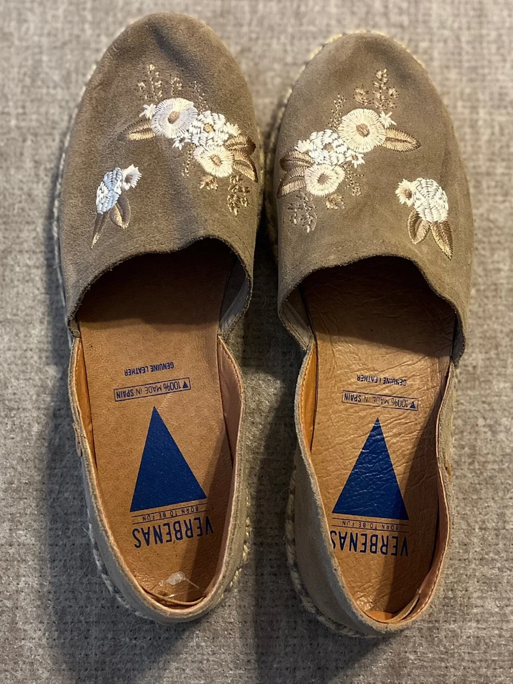 Verbenas Spain Embroidered Suede Espadrille Slip On Shoes EU 41 US 10 NWOT - Picture 1 of 8